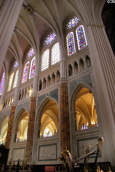 Gothic interior of Chartres Cathedral. Chartres, France.