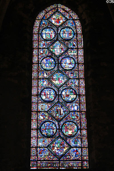 Life of St Eustace stained glass window at Chartres Cathedral. Chartres, France.