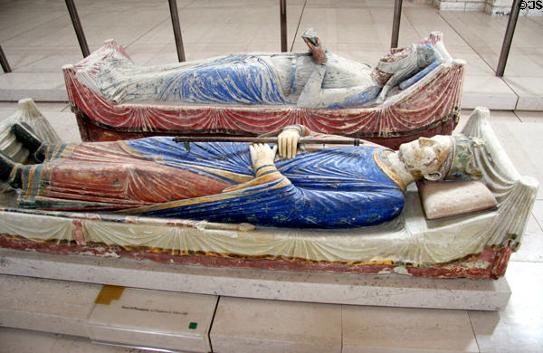 Tombs (12thC) of King of England, Henry II & his wife, Eleanor of Aquitaine at Fontevraud Abbey. Fontevraud, France.