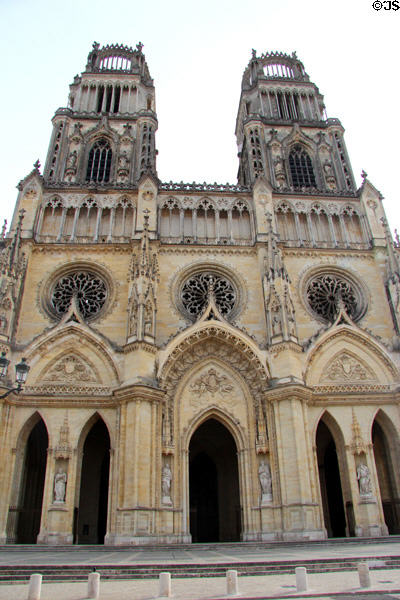 Entrance facade of Orleans Cathedral (Cathédrale Sainte-Croix d'Orléans). France.