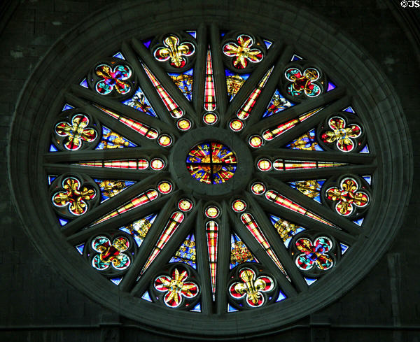 Rose window at Orleans Cathedral. France.