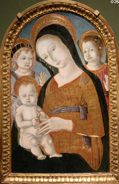 Virgin & Child with Angels painting (1489-90) by Matteo di Giovanni of Sienna at Orleans Beaux Arts Museum. Orleans, France.