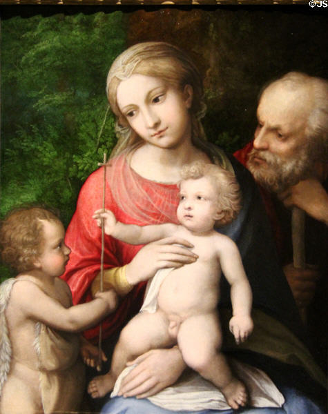 Virgin & Child with Sts John Baptist & Joseph painting (c1519) by Correggio at Orleans Beaux Arts Museum. Orleans, France.