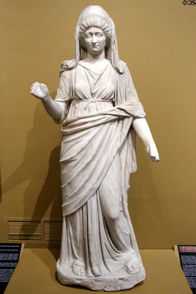 Greek sculpted statue of spouse of either Trajan or Septimius Severus (190-200 CE) at Orleans Beaux Arts Museum. Orleans, France.