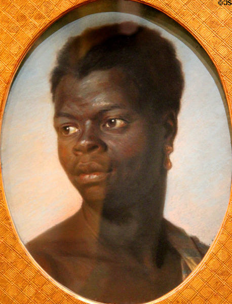 Pastel portrait of a young black (1741) by Maurice-Quentin de la Tour at Orleans Beaux Arts Museum. Orleans, France.
