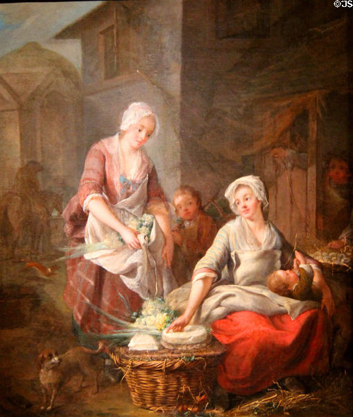 Fruit seller painting (c1770) by Ch. Charpentier at Orleans Beaux Arts Museum. Orleans, France.