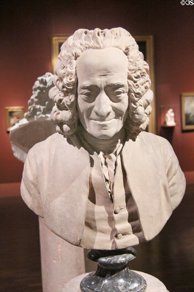 Voltaire terra cotta bust (1781) by Jean-Antoine Houdon at Orleans Beaux Arts Museum. Orleans, France.