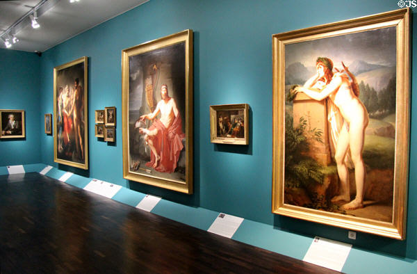 Gallery of early 19thC French paintings at Orleans Beaux Arts Museum. Orleans, France.