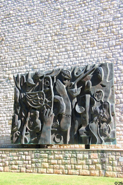 Details of Les Femmes au Perroquet bronze at Musée National Fernand Léger. Biot, France.