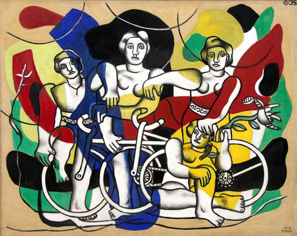 Les Quatre cyclistes painting (1943-48) at Musée National Fernand Léger. Biot, France.