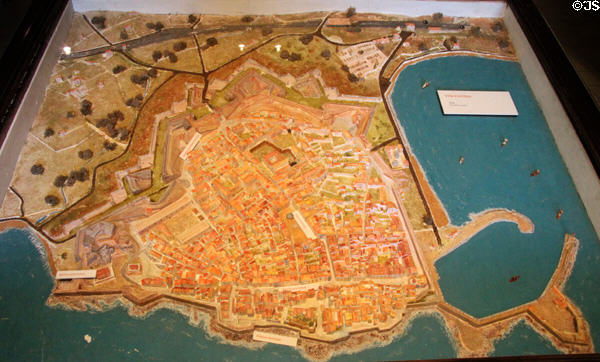Map of Antibes (c1894) at Antibes Archeology Museum. Antibes, France.