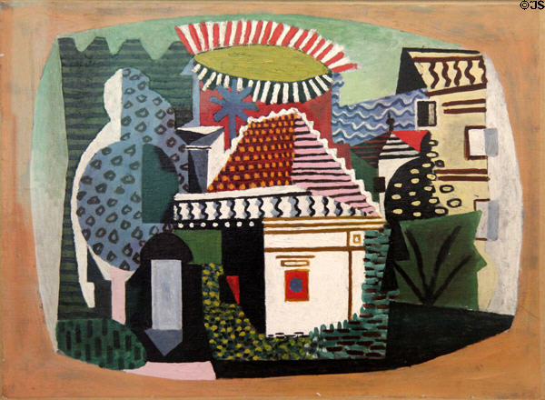 Landscape at Juan-les-Pins painting (1920) by Pablo Picasso at Picasso Museum. Antibes, France.