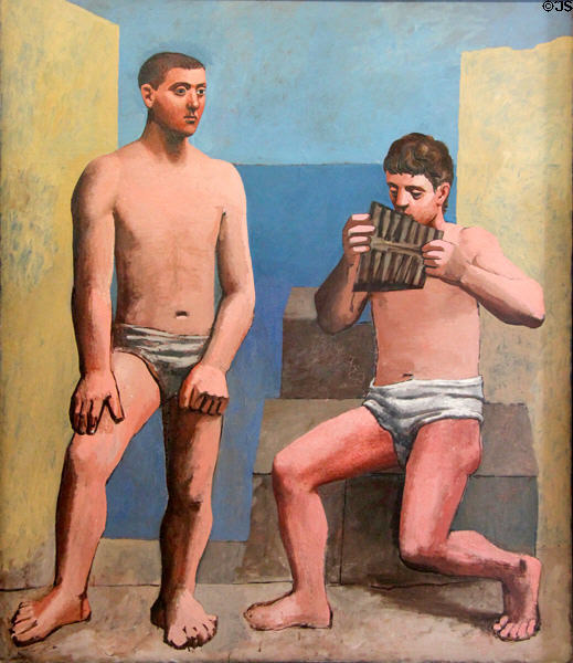 Pipes of Pan (La flûte de Pan) painting (1923) by Pablo Picasso at Picasso Museum. Antibes, France.