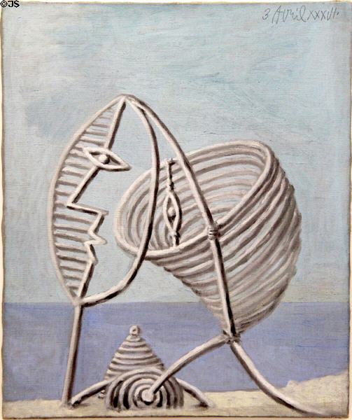 Portrait of a Young Girl (Portrait de jeune fille) painting (1936) by Pablo Picasso at Picasso Museum. Antibes, France.