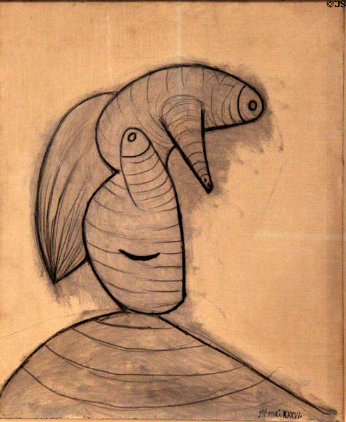 Head (Tête) painting (1936) by Pablo Picasso at Picasso Museum. Antibes, France.