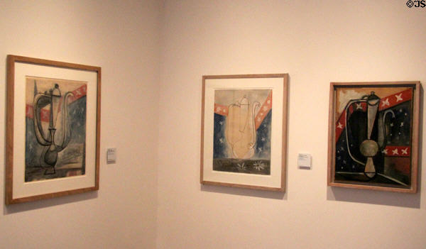 The Starlit Ewer (L'Aiguière au fond étoilé) paintings (1946) by Pablo Picasso at Picasso Museum. Antibes, France.