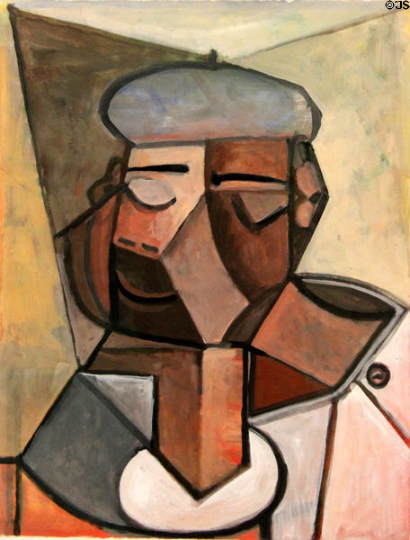 Man in Basque Beret (Homme au béret basque) painting (1946) by Pablo Picasso at Picasso Museum. Antibes, France.