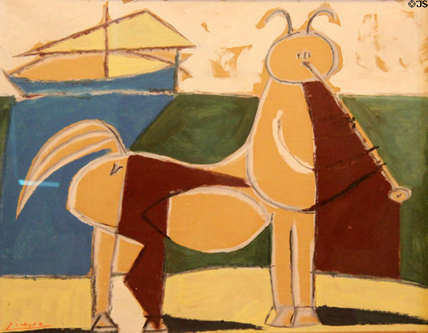 Centaur & Ship (Le Centaure et le navire) paint & charcoal (1946) by Pablo Picasso at Picasso Museum. Antibes, France.