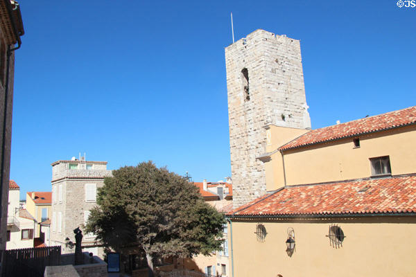 Old town including stone belfry. Antibes, France.