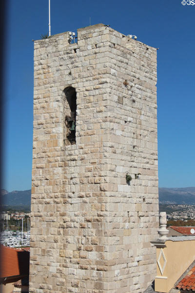 Stone belfry, formerly medieval watch tower. Antibes, France.