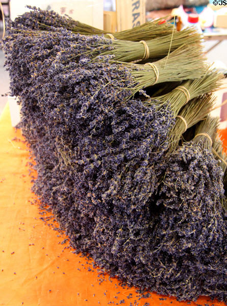 Bunches of lavender at Market Hall. Antibes, France.