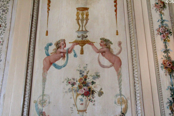 Detail of wall covering at Villa Ephrussi de Rothschild. Saint Jean Cap Ferrat, France.