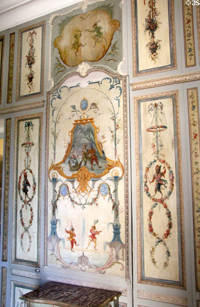Monkey salon wall panel at Villa Ephrussi de Rothschild. Saint Jean Cap Ferrat, France.