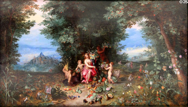 Allegory of the Earth painting (c1610) by Jan Brueghel the Elder & Hendrick von Balen at Nice Fine Arts Museum. Nice, France.