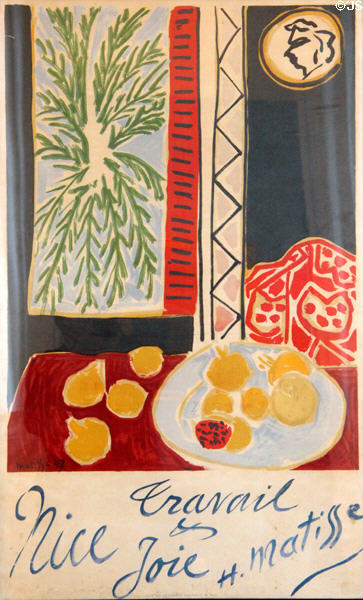 Nice, Work & Play (Nice, travail et joie) lithograph (1947) by Henri Matisse at Nice Fine Arts Museum. Nice, France.