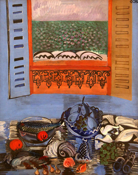 Still Life with Fish & Fruit painting (1920-22) by Raoul Dufy at Nice Fine Arts Museum. Nice, France.