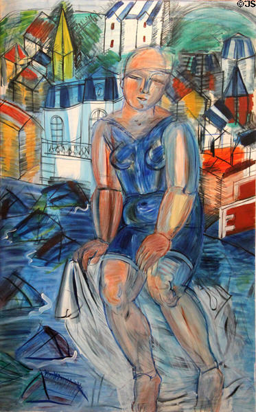 La grande Baigneuse painting (1950) by Raoul Dufy at Nice Fine Arts Museum. Nice, France.