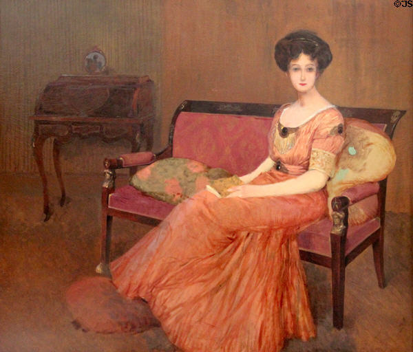 Portrait of Madam Gustav-Adolf Mossa, Andrée (Mme Naudin) (c1908) by Gustav-Adolf Mossa at Nice Fine Arts Museum. Nice, France.