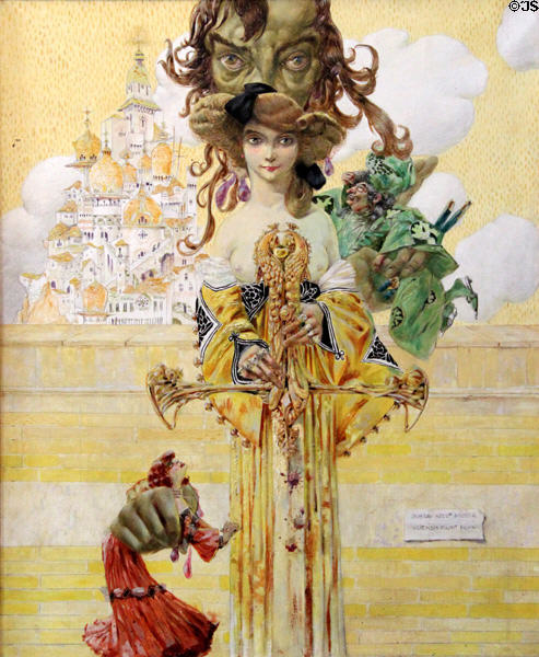 Salome Again painting (1905) by Gustav-Adolf Mossa at Nice Fine Arts Museum. Nice, France.