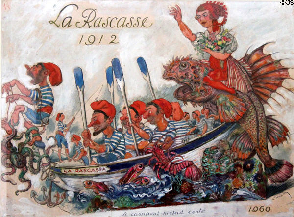 La Rascasse 1912 watercolor (1960) by Gustav-Adolf Mossa at Nice Fine Arts Museum. Nice, France.
