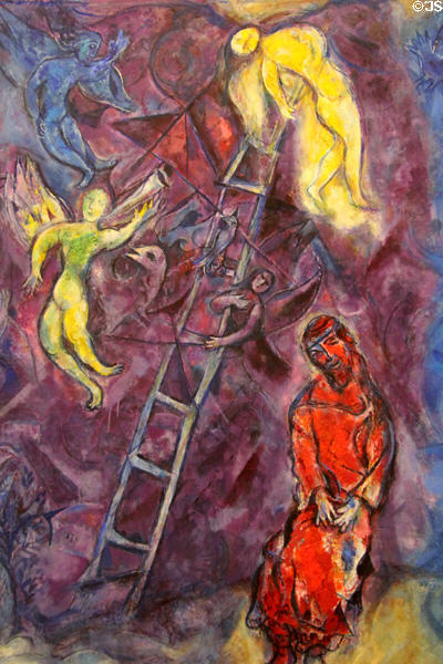 Detail of Jacob's Dream painting (1960-66) by Marc Chagall at Chagall Museum. Nice, France.