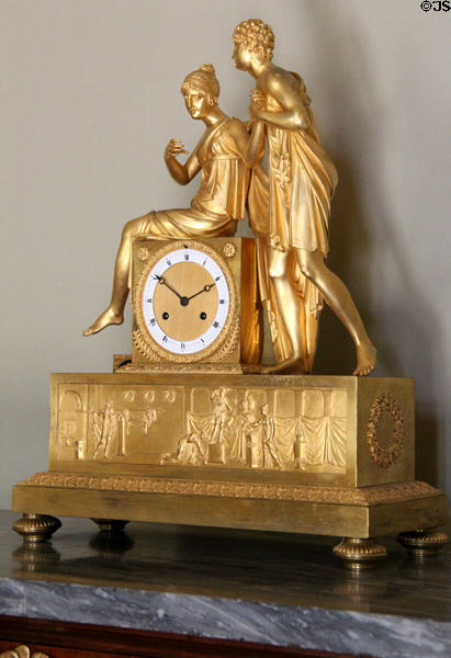 1st Empire clock in smoking room at Masséna Museum. Nice, France.