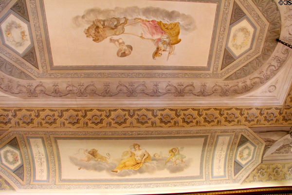 Frescos on vaulted ceiling in main drawing room at Masséna Museum. Nice, France.