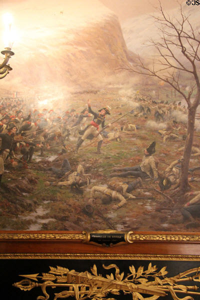 Battle of Rivoli in 1797 from series of paintings (1901) of Marshal Masséna's military history by Paul-Louis-Narcisse Grolleron at Masséna Museum. Nice, France.
