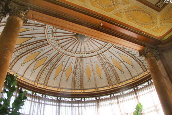Ornate ceiling of semi-circular veranda off dining room at Masséna Museum. Nice, France.