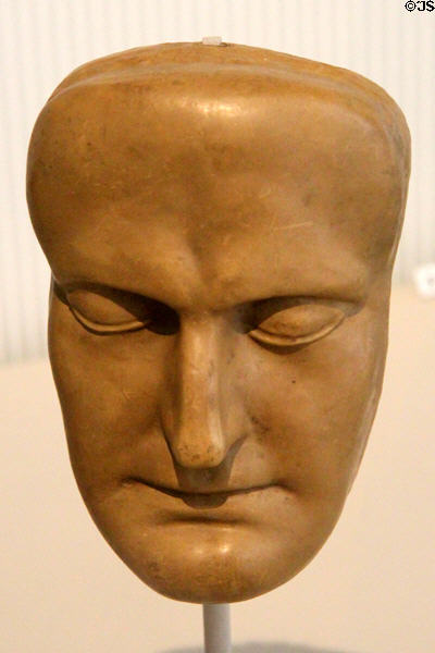 Death mask of Napoleon (1821) in wax by Docteur Archibald Arnott at Masséna Museum. Nice, France.