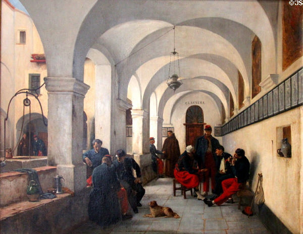 French Soldiers at Cimiez Monastery painting (1859) by Theophile Gide at Masséna Museum. Nice, France.