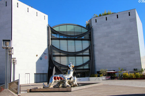 Carrara marble facade & sculpture of Musée d'Art moderne et d'Art Contemporain. Nice, France.