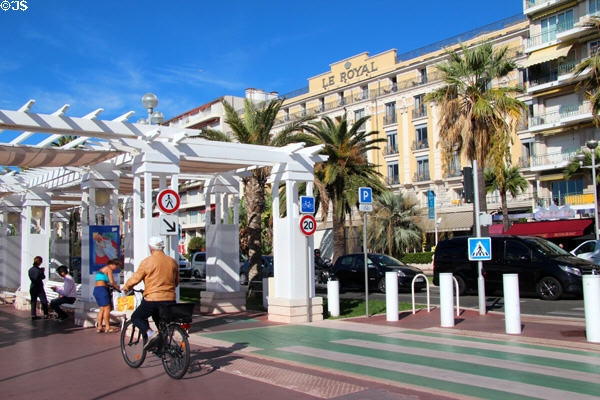 Sun shelter along Promenade des Anglais. Nice, France.