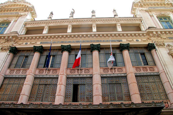 Front (north) facade of Opera House in Old Nice. Nice, France.