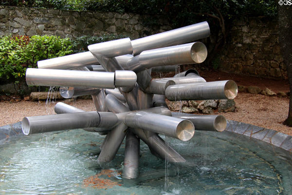 Fountain (Fontaine) sculpture (1978) by Pol Bury at Fondation Maeght. St Paul de Vence, France.