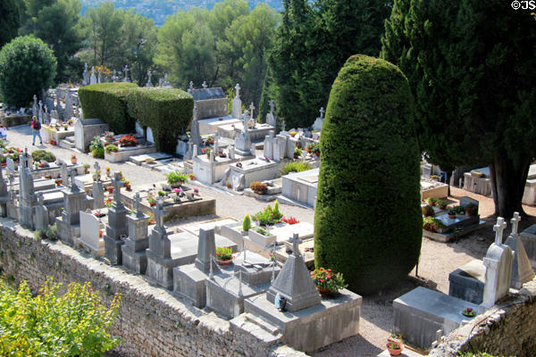 Cemetery with Marc Chagall's grave. St Paul de Vence, France.