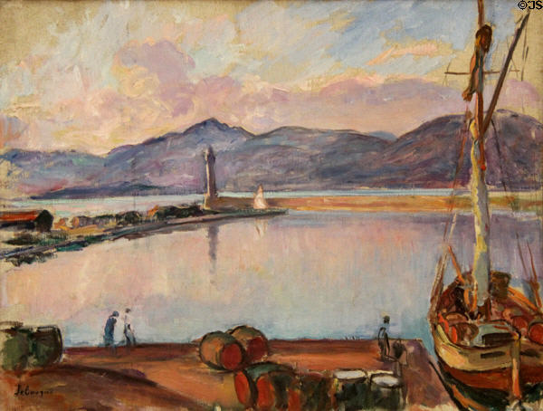 Port of St. Tropez (Port de Saint-Tropez) painting (1906) by Henri Lebasque at Museum of the Annonciade. St Tropez, France.