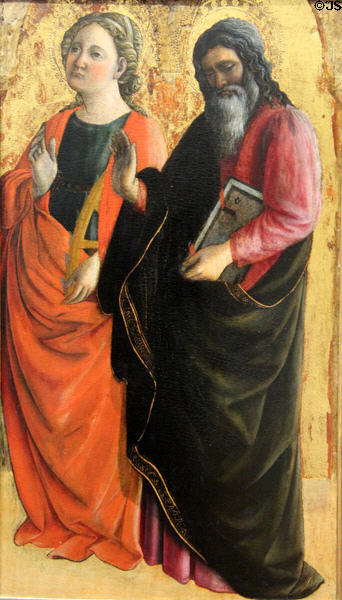 St Catherine & an evangelist painting (mid 1400s) by Filippo Lippi at Beaux-Arts Museum. Lyon, France.