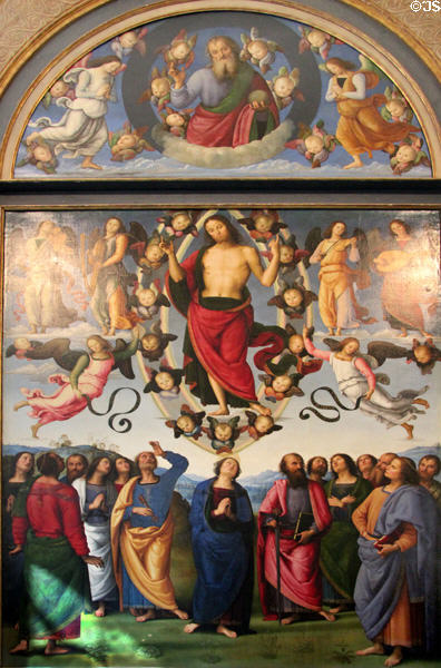 Ascension painting (1495-8) by Pietro Vannucci (aka Perugino) at Beaux-Arts Museum. Lyon, France.