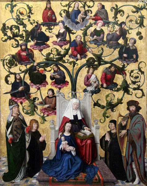 Family tree of St Anne painting (c1490-1500) by Gerard David at Beaux-Arts Museum. Lyon, France.